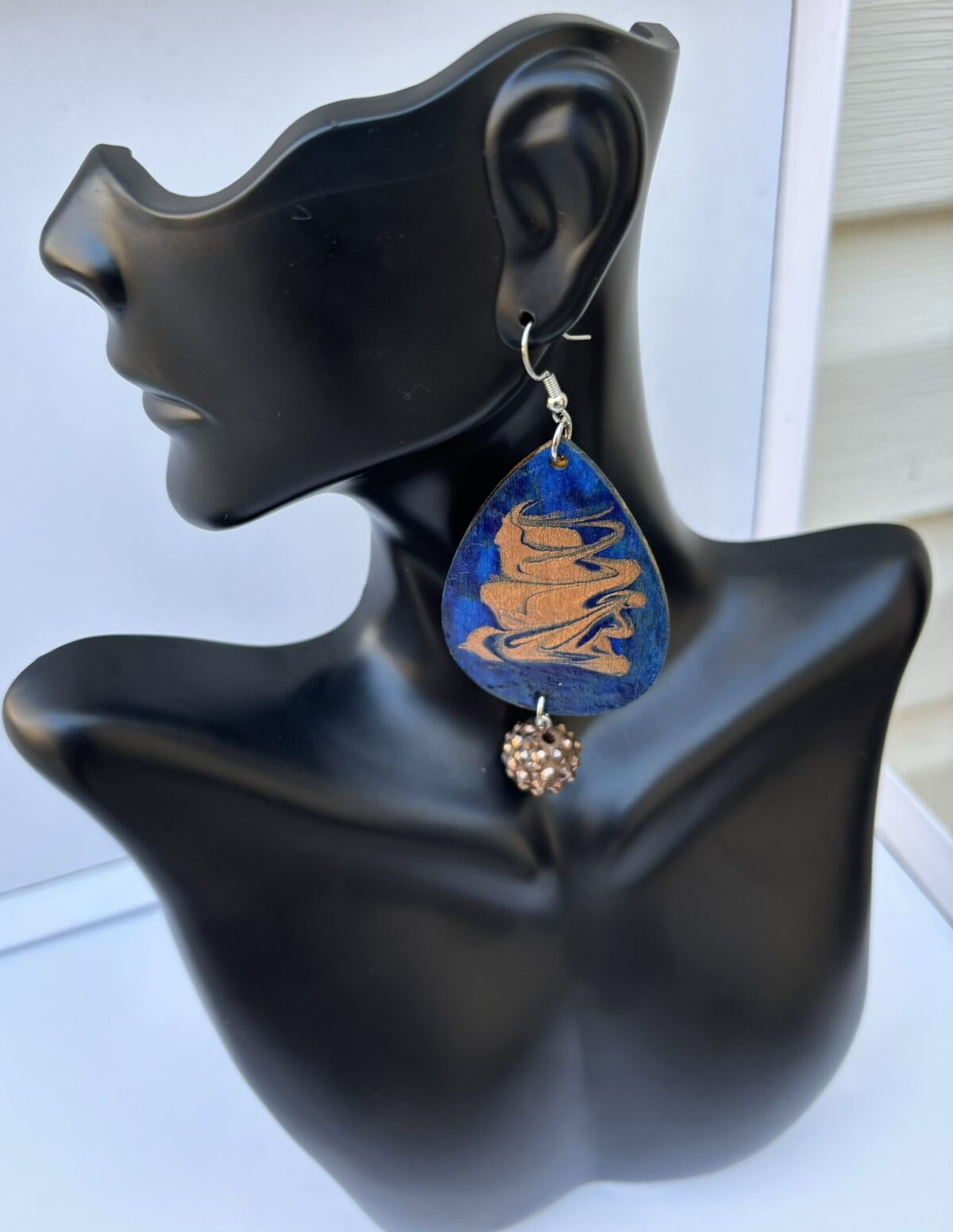 Oval Blue Earrings